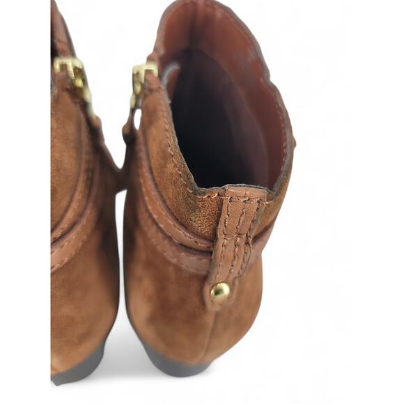 Ralph Lauren Damara Brown Leather Booties Size 6B Western Ankle Boots - Picture 2 of 5